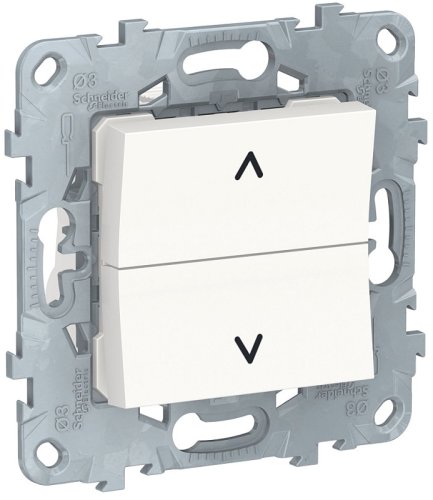 Выключатель жалюзи без фиксации без рамки Schneider Electric Unica New 2-кл. белый фото Выключатель жалюзи без фиксации без рамки Schneider Electric Unica New 2-кл. белый картинка